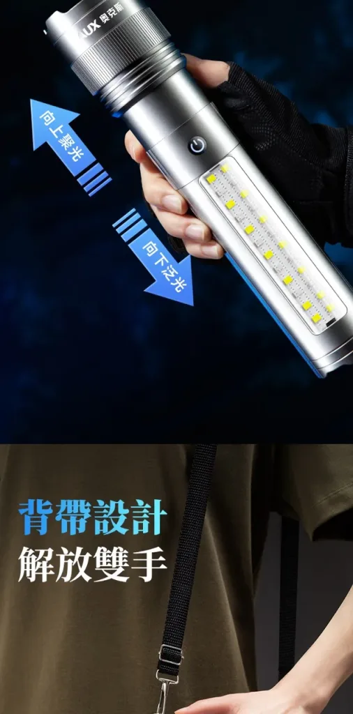 ✨奧克斯「銀龍強光手電筒」✅超亮雷射戶外鐳射巡邏家用遠射長續航大功率，✅遠射5000++超長續航，全新6大升級，照明更亮！更耐用！✨ - 24
