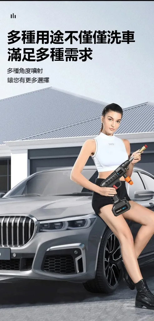 【德國進口】家用無綫高壓洗車機,便携式澆菜打農藥,充電鋰電池超長續航 - 17